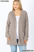 Load image into Gallery viewer, Plus Size Popcorn Cardigan With Pockets
