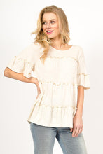 Load image into Gallery viewer, Short Sleeve Tiered Babydoll Top
