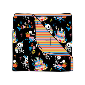 Skelly Party Triple Layer Quilted Bamboo Blanket