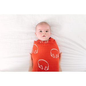 Heads Up Cotton Muslin Swaddle Blanket