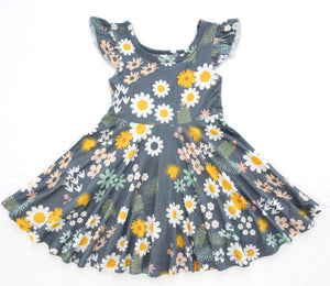 Blue Daisy Baby Bamboo Twirl Dress