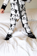 Load image into Gallery viewer, Pitbull Face Bamboo Zip Up Pajamas
