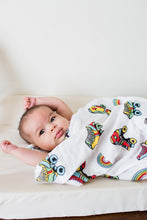 Load image into Gallery viewer, Wheels Cotton Muslin Swaddle Blanket
